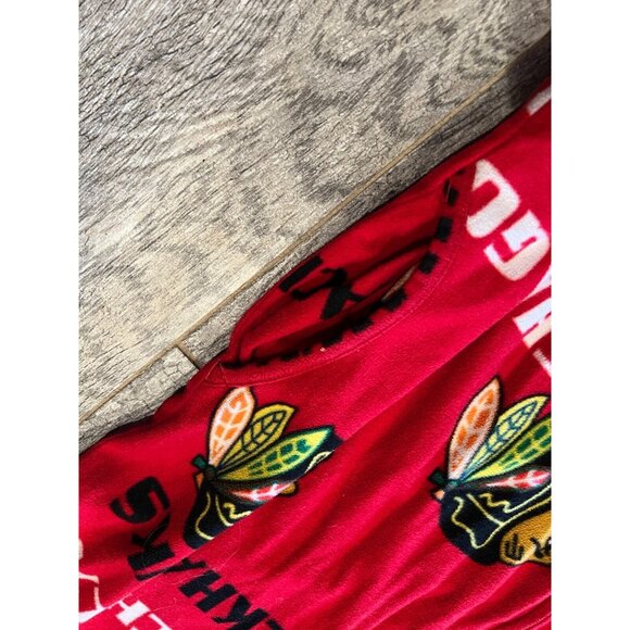 Chicago Blackhawks Pajamas PJ Romper size Medium One Piece Pockets NHL Hockey - Picture 5 of 9